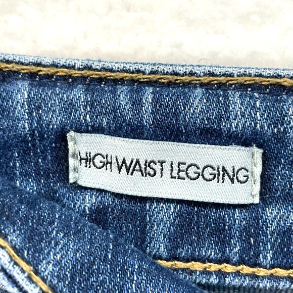 Calvin Klein Womens High Waist Legging Jeans 28 Blue Distressed Skinny Stretch - Picture 7 of 12